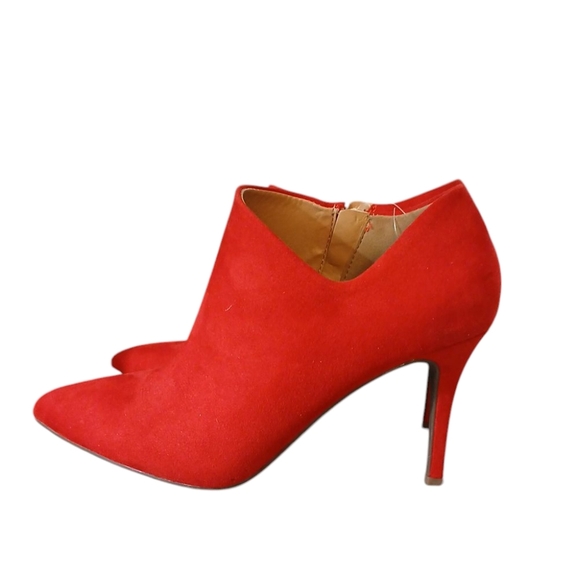 Jessica Simpson Averna Red Suede Ankle Boots Stiletto Heeled Booties size 7.5 - Picture 6 of 13